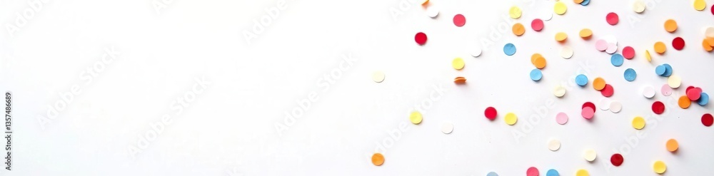Colorful confetti scattered on a white background, texture, celebration Colorful confetti scattered on a white background, texture, celebration