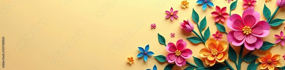 Colorful quilling papers in close-up on beige background, abstract, background Colorful quilling papers in close-up on beige background, abstract, background