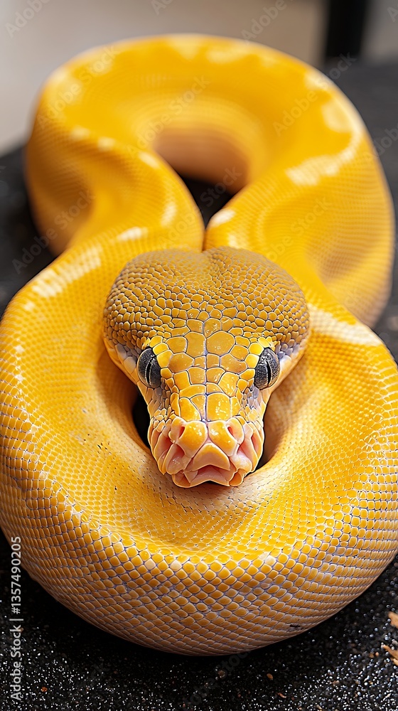 Fototapeta premium Yellow Python Closeup Portrait.