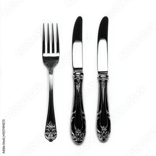 fork and knife isolated