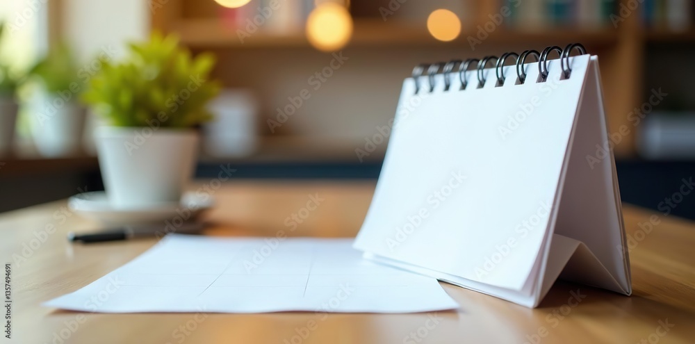 Close up white paper desk calendar with blurred bokeh background appointment and business meeting concept, background, blurred Close up white paper desk calendar with blurred bokeh background appointment and business meeting concept, background, blurred