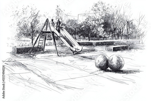 Park sketch: A lively depic...