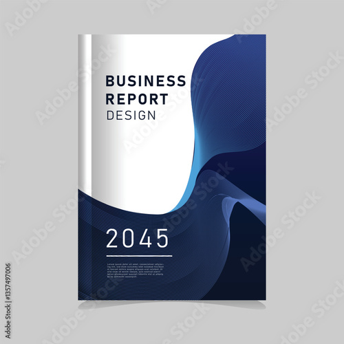 Modern white and blue abstract background for business report cover design