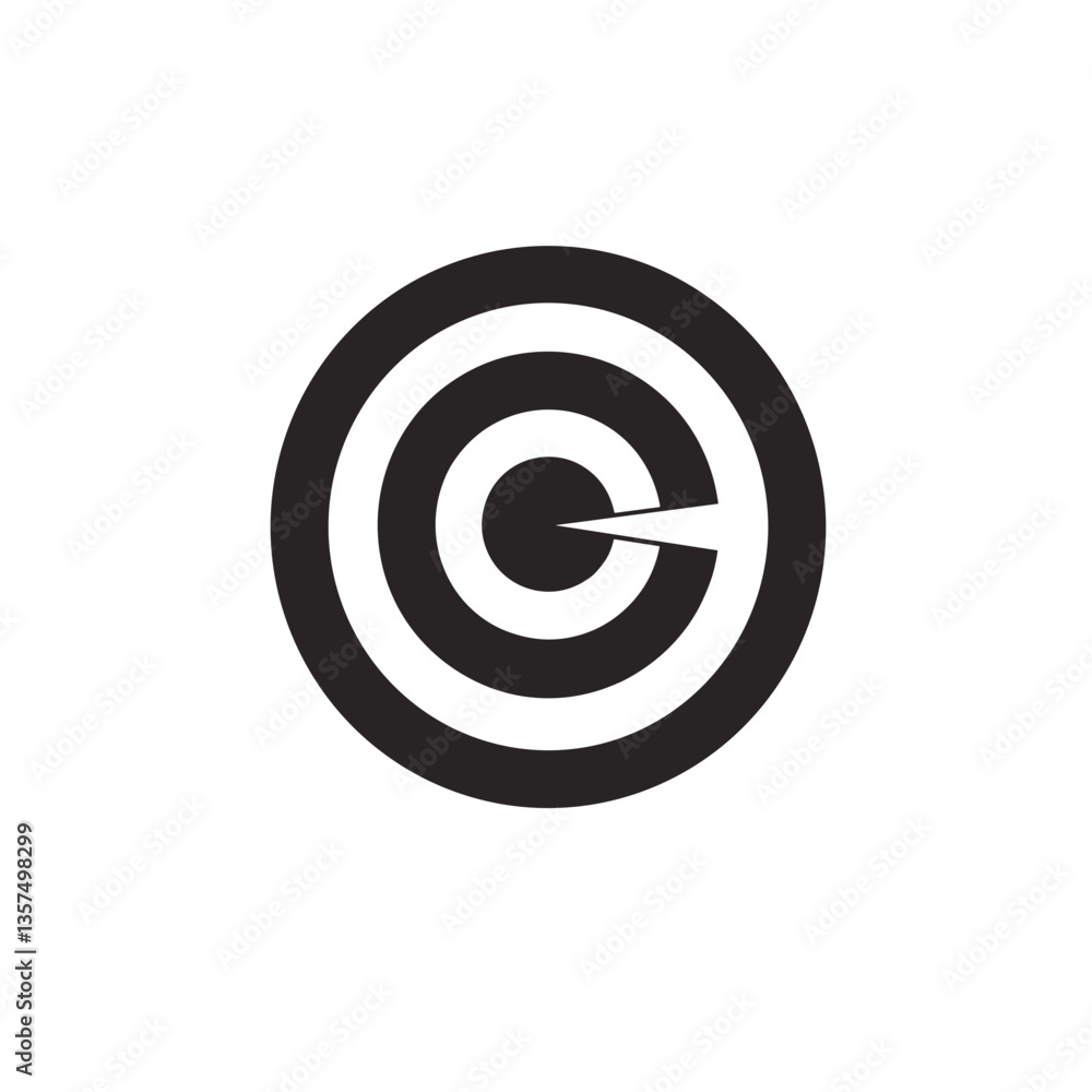 Abstract target icon in black and white design Abstract target icon in black and white design