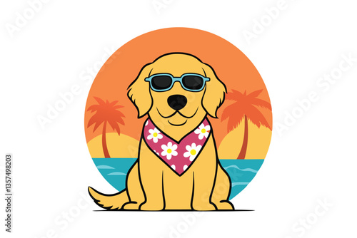 Funny cartoon dog and lion in a playful animal illustration