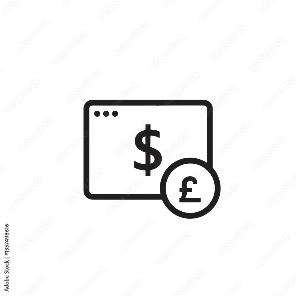 Currency exchange symbols on a digital interface Currency exchange symbols on a digital interface