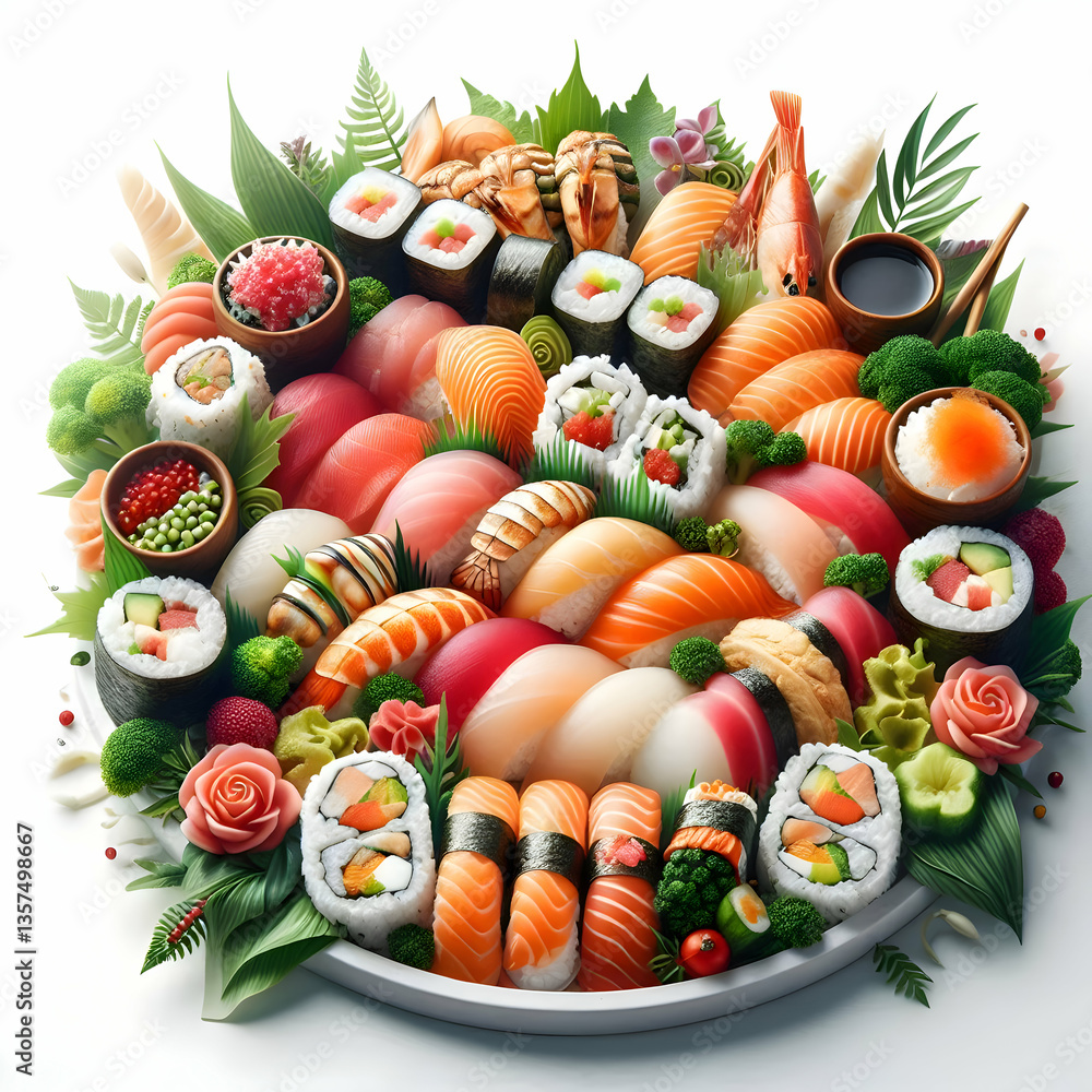 sushi isolated on white background sushi isolated on white background