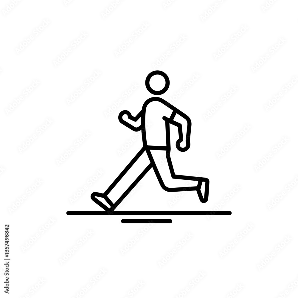 Person running in a dynamic pose on a minimalistic background Person running in a dynamic pose on a minimalistic background