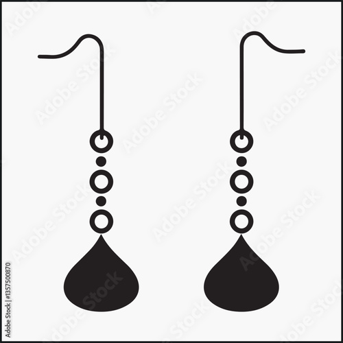 earrings silhouette, jewelry accessories
