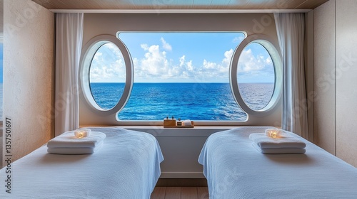 Oceanview Spa Relaxation: Twin Massage Beds with Breathtaking Sea Vista