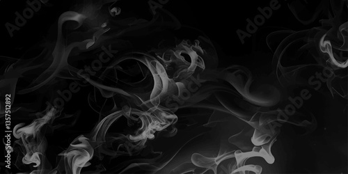 Smoke steam set of airborne particulates and gases emitted. Gray smokes or steam, for use on dark background. Realistic cigarette smoke or steam waves of hot coffee or tea. Food steam, hookah or vapor