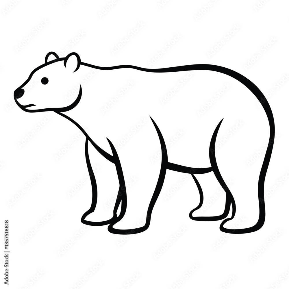 Polar bear on illustration logo bear silhouette. Bear silhouette collection black white background. The white bear and her cub bear walks through the snow. Polar bear on illustration logo bear silhouette. Bear silhouette collection black white background. The white bear and her cub bear walks through the snow.