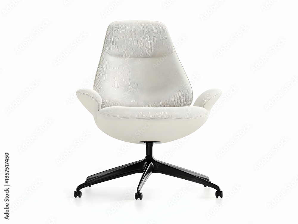 Upholstered Swivel Chair With White Accents and a Black Base a Modern Design Against a Clean White Backdrop in a Studio Setting Enhancing Contemporary Interior Decor Style and Comfort Upholstered Swivel Chair With White Accents and a Black Base a Modern Design Against a Clean White Backdrop in a Studio Setting Enhancing Contemporary Interior Decor Style and Comfort