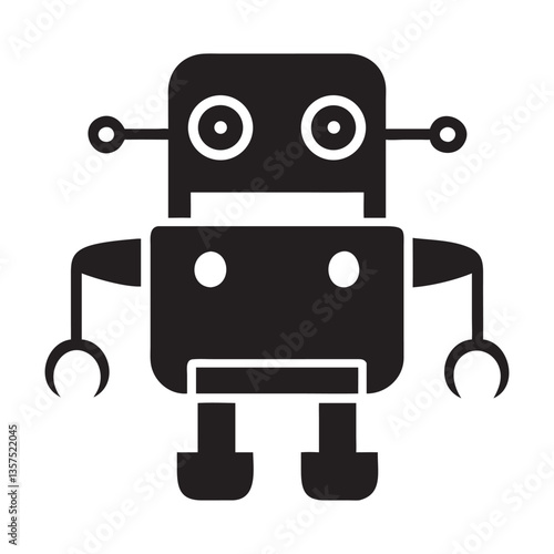 Futuristic Robot Vector Illustration – Sleek Sci-Fi Mechanical Design Ideal for Technology, Automation, AI Concepts, and Digital Graphic Design Projects