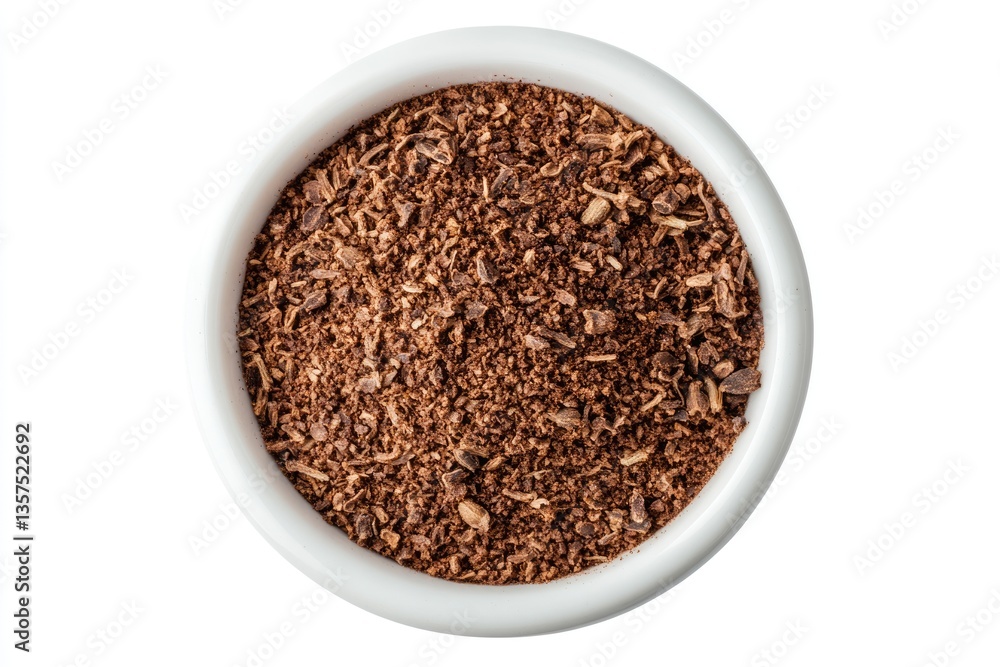 Dried Cloves in a White Ceramic Bowl, Showcasing Ground Spice with Whole Cloves Isolated on a Bright Background Dried Cloves in a White Ceramic Bowl, Showcasing Ground Spice with Whole Cloves Isolated on a Bright Background