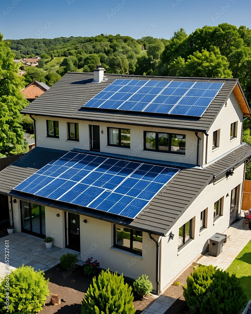 Fototapeta premium Environmental care activities using solar panels