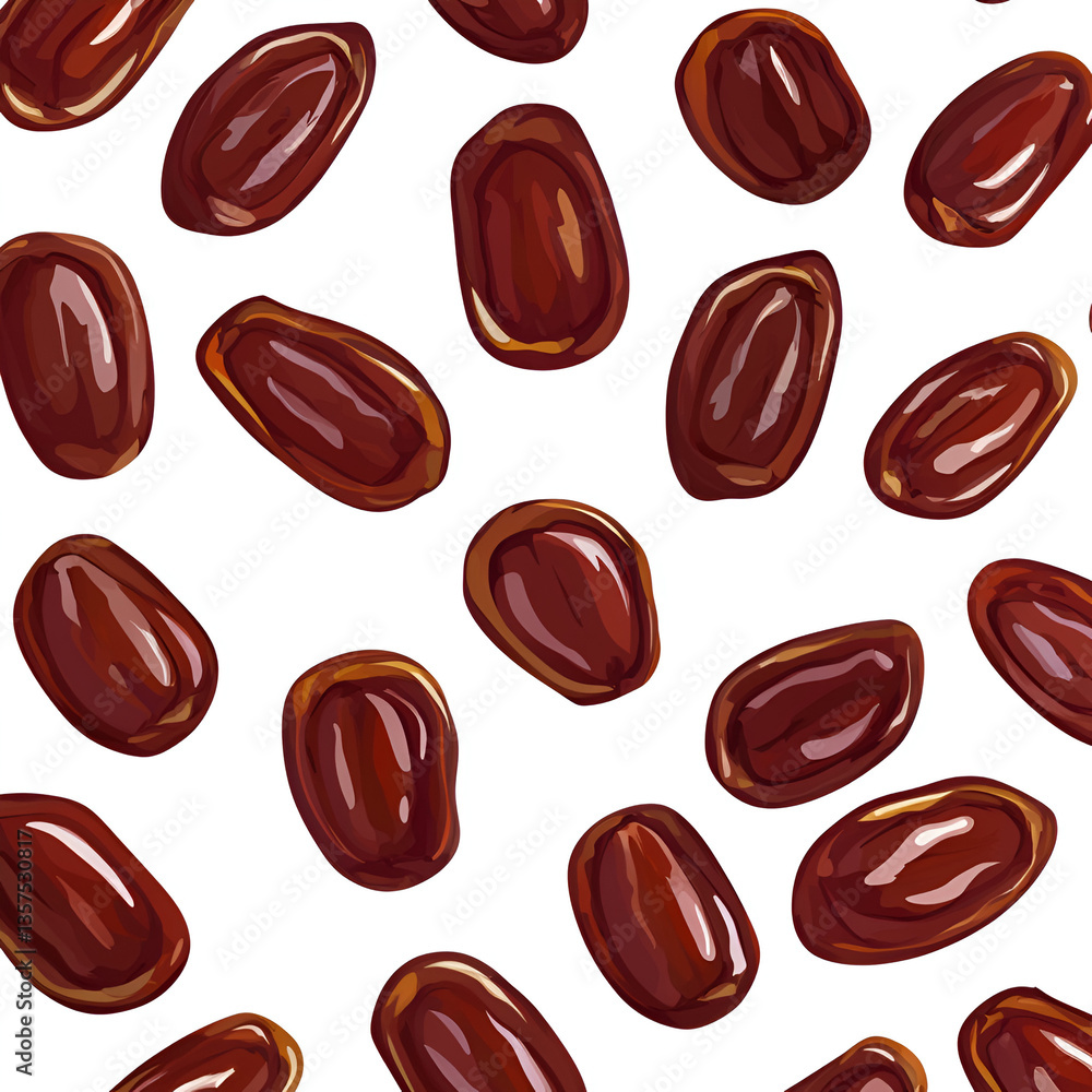 Obraz premium Dates fruits seamless pattern