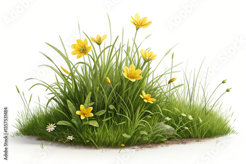 yellow flowers in grass
