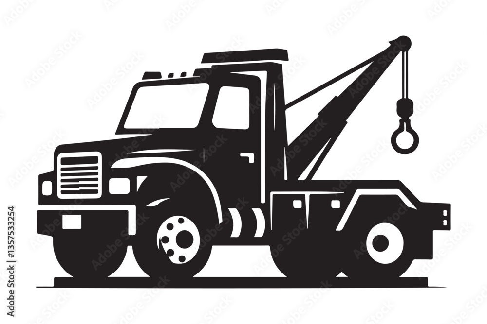 Heavy Duty Tow Truck Silhouette for Industrial Vehicle Rescue Needs Heavy Duty Tow Truck Silhouette for Industrial Vehicle Rescue Needs