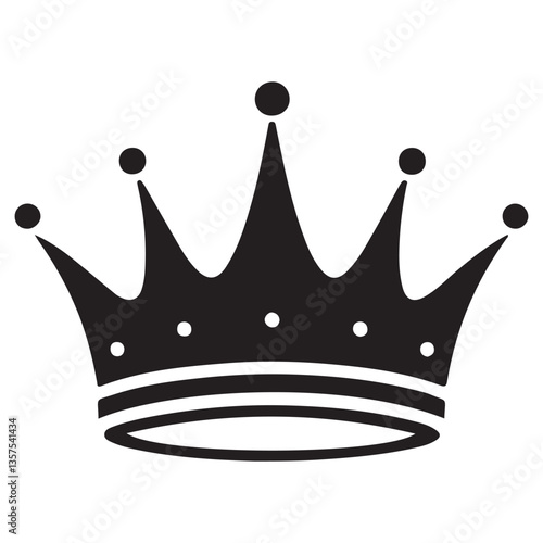 Single Royal Crown Silhouette Vector Symbolizing Monarch Authority