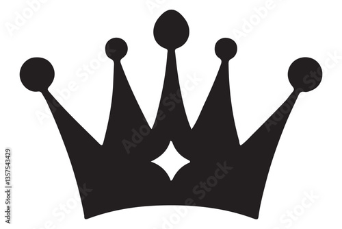 Royal Crown Silhouette Illustration for Graphic and Web Design