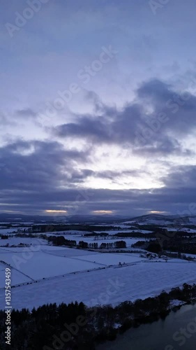 A winter evening in the Scottish countryside