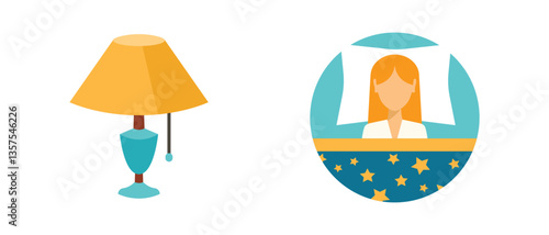 Set flat icons sleep time
