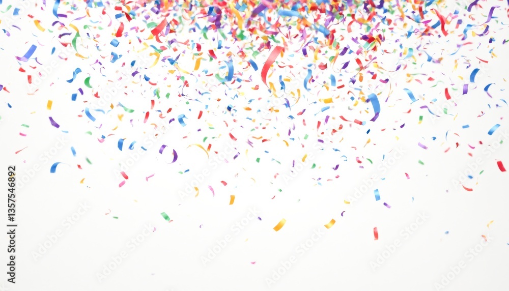 Fototapeta premium Confetti Colourful Pattern Wallpaper Festive Concept White Background