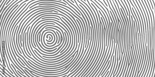 Abstract fingerprint pattern background of finger print lines. Vector fingerprint pattern of organic irregular cells on black white background