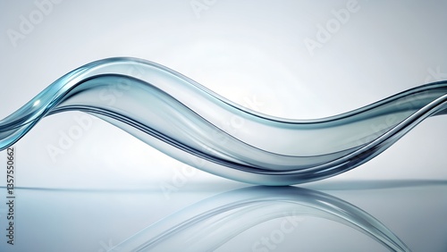 A sleek transparent glass wave gently curving over