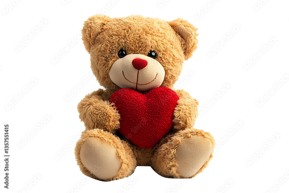 Obraz premium Cute Valentine Teddy Bear Gift Isolated on Transparent Background PNG Image.