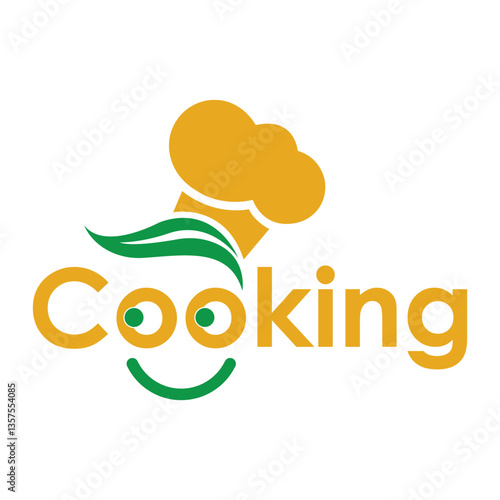 A creative cooking logo with a chef hat, spoon, and flame, symbolizing passion, flavor, and expertise.