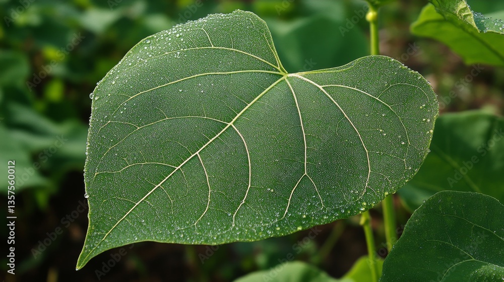 Nature's intricate design close-up of a dew-kissed leaf lush green environment macro photography perspective Nature's intricate design close-up of a dew-kissed leaf lush green environment macro photography perspective