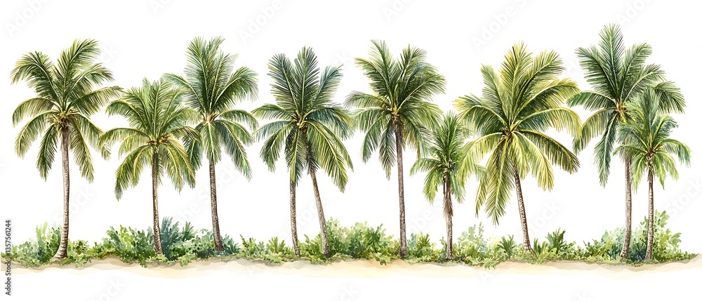 Fototapeta premium Tropical Palm Tree Border.