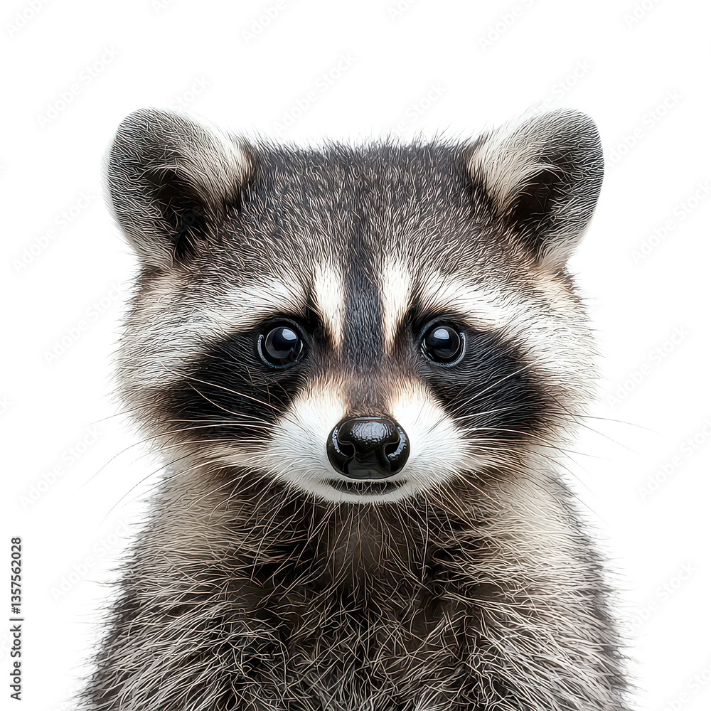 Crafty Raccoon Portrait isolated on transparent background Crafty Raccoon Portrait isolated on transparent background