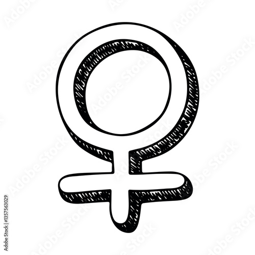 Hand drawn femme gender identity icon Symbol used to represent sex and gender
