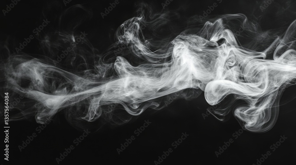Naklejka premium Ethereal smoke patterns studio abstract art dark background close-up visual concept for creative expression