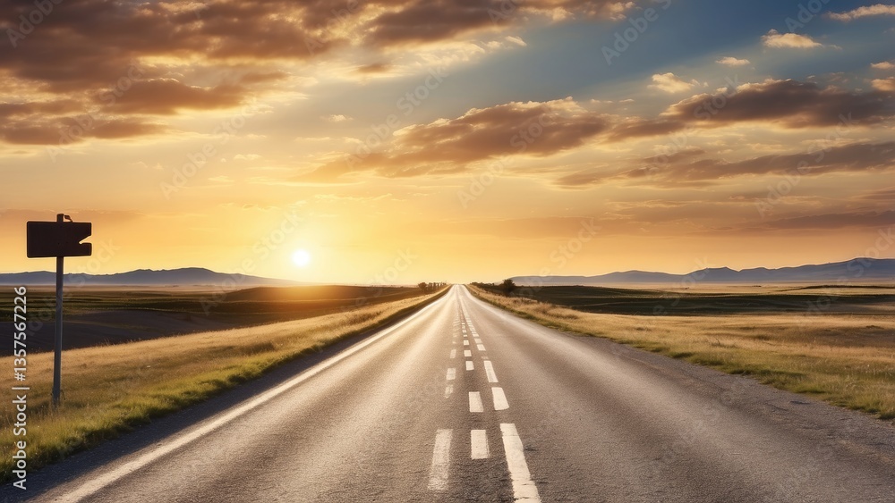 Close-up of an asphalt road with a large white arrow pointing straight ahead Close-up of an asphalt road with a large white arrow pointing straight ahead