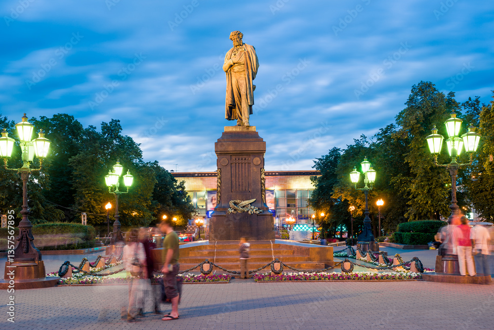 Monument to the Russian genius of poetry Alexander Pushkin. Moscow. Russia