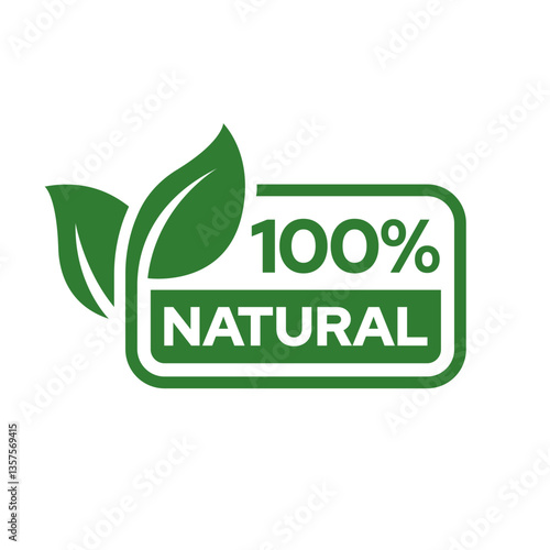 Set 100% Natural and organic Product Vector Icon Circle Sign. Healthy Food Emblem. Organic food Badge.