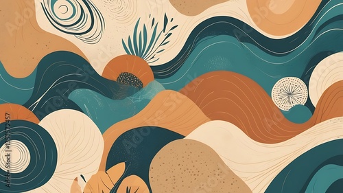 Layered textures resembling organic materials.