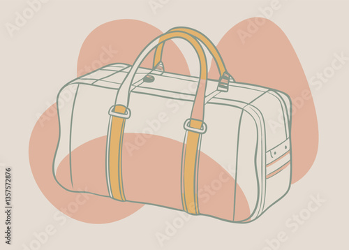 Vintage Travel Bag Illustration. Minimalist Design for Weekend Getaways