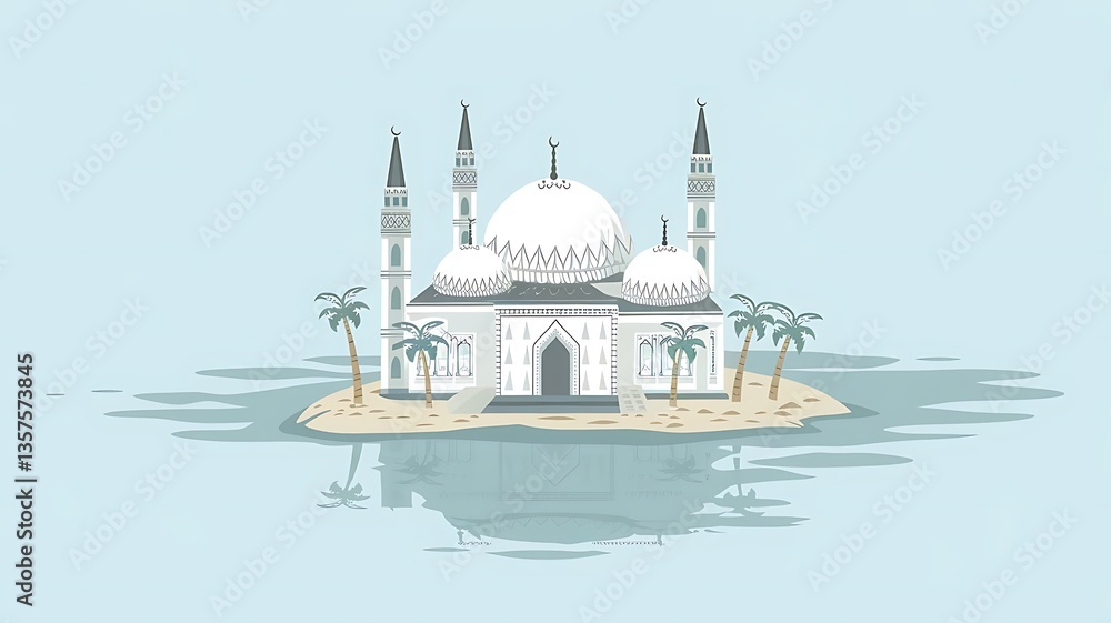 Naklejka premium Islamic Mosque Vector Art Illustration