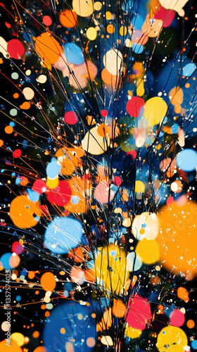 Dynamic Abstract Representation of Neurons in Motion with Colorful Particles
