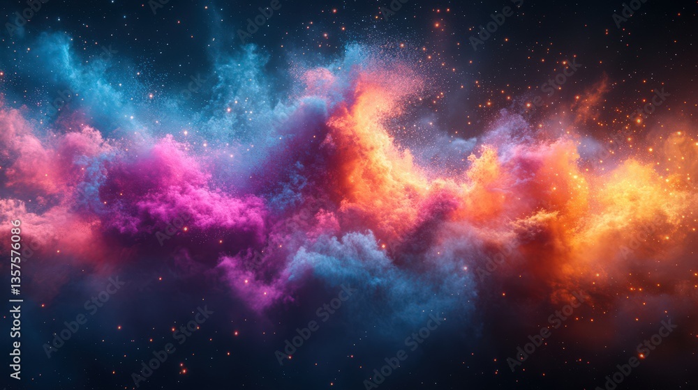 Chromatic Nebula Formation with Vibrant Hues and Stellar Dust Clouds Chromatic Nebula Formation with Vibrant Hues and Stellar Dust Clouds