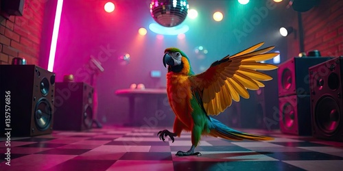 Parrot dancing at the disco