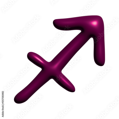 3d sagittarius zodiac sign Esoteric symbol Astrology clipart Element for design