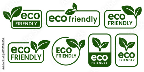 Set of eco friendly icons. Ecologic food stamps. Organic natural food labels.