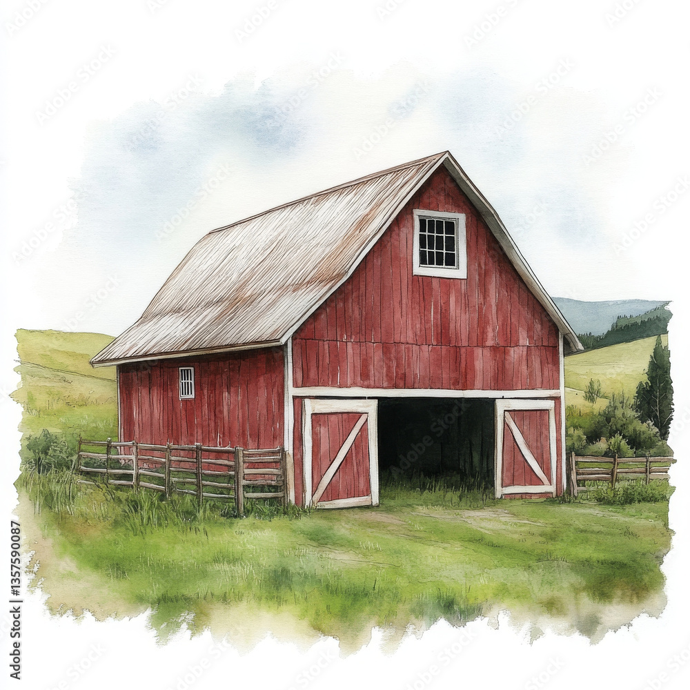 illustration of weathered barn evokes rustic charm and timeless beauty illustration of weathered barn evokes rustic charm and timeless beauty