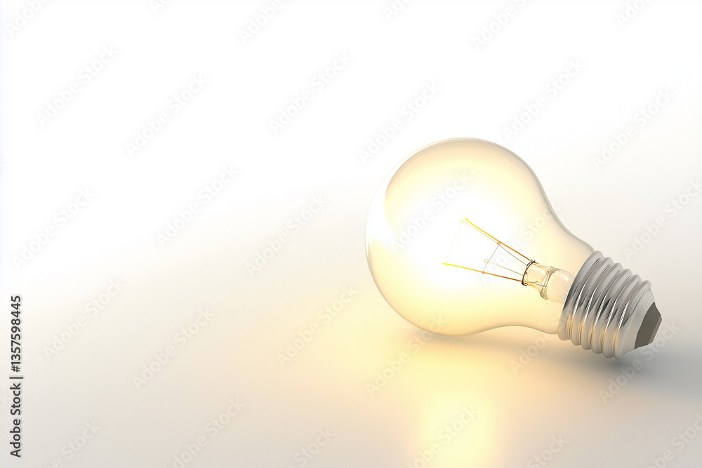 Glowing lightbulb with soft shadows Glowing lightbulb with soft shadows